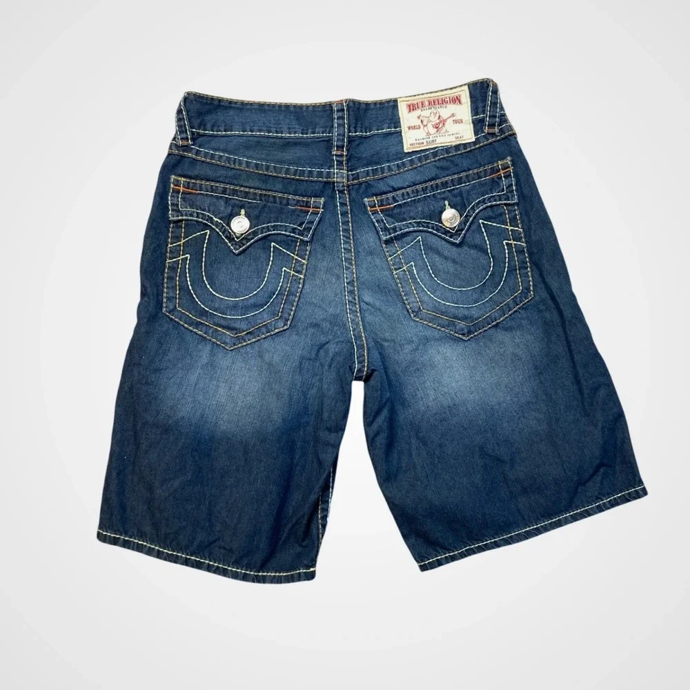 True Religion Board‎ Shorts Mens 34 Blue Excellent Section Surf Contrast Stitch